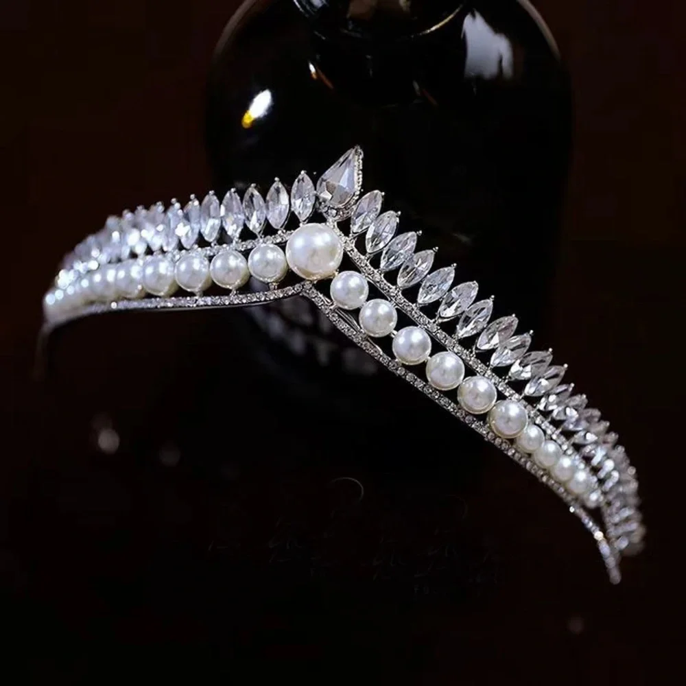Elegant Silver and Pearl Tiara